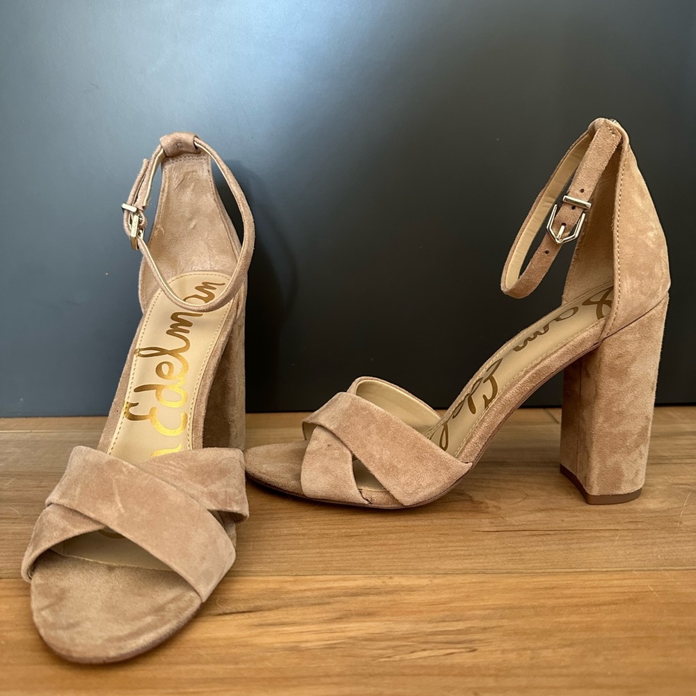 Sam Edelman nude open toe heels